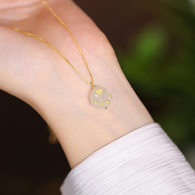 925 Sterling Silver Natural Hetian Jade Cyan Jade Luck Laughing Buddha Butterfly Necklace Pendant - Image 19