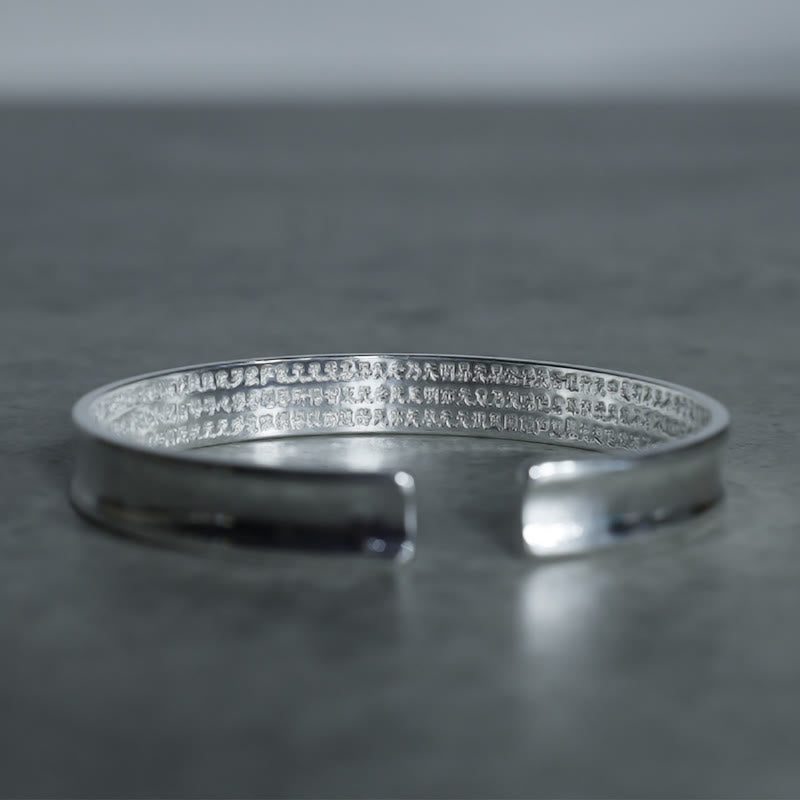 Tibetan Mantra White Copper Bracelet - Image 8