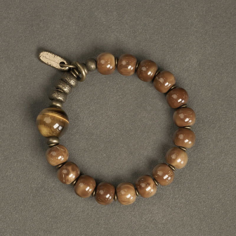 Kuka Seed Tiger Eye Gold Sheen Obsidian Copper Wealth Luck Bracelet - Image 3