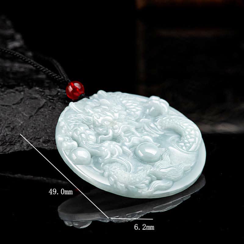 ❗❗❗A Flash Sale- Chinese Zodiac Dragon Jade Success Amulet String Necklace - Image 9