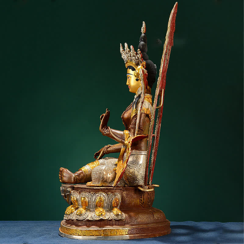 Bodhisattva Green Tara Hope Copper Statue Decoration - Image 6