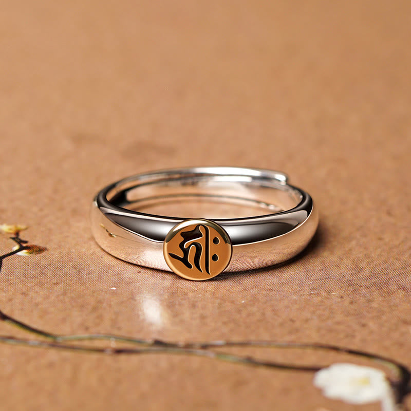 Tibetan Om Mani Padme Hum Carved Chinese Zodiac Natal Buddha Peace Ring - Image 5