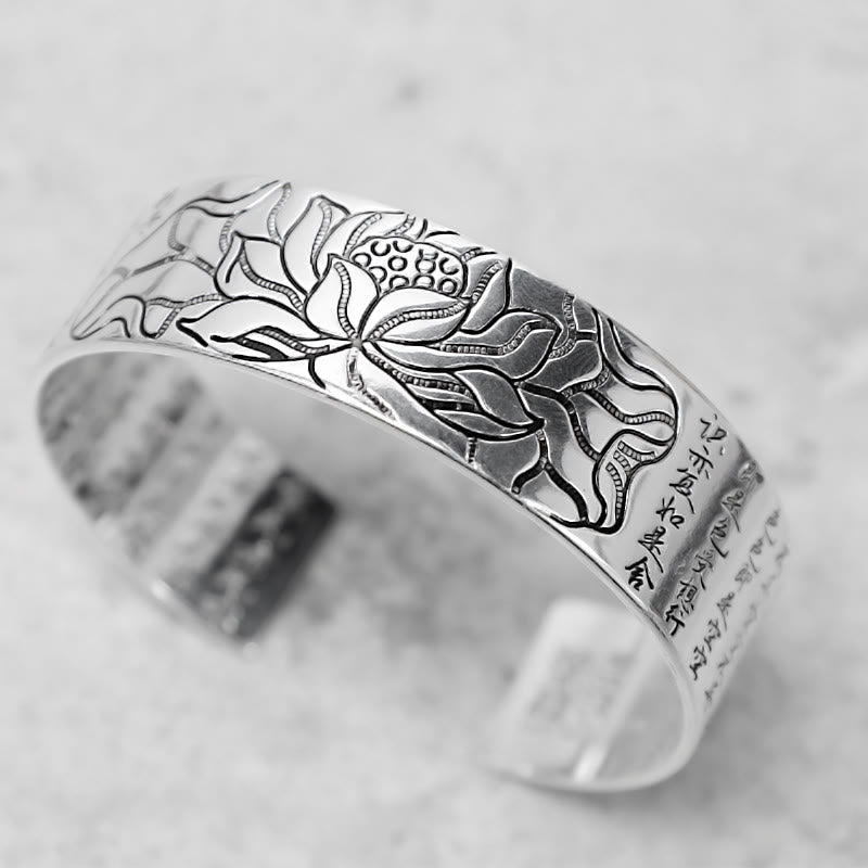 Tibetan Lotus White Copper Luck Bracelet - Image 3