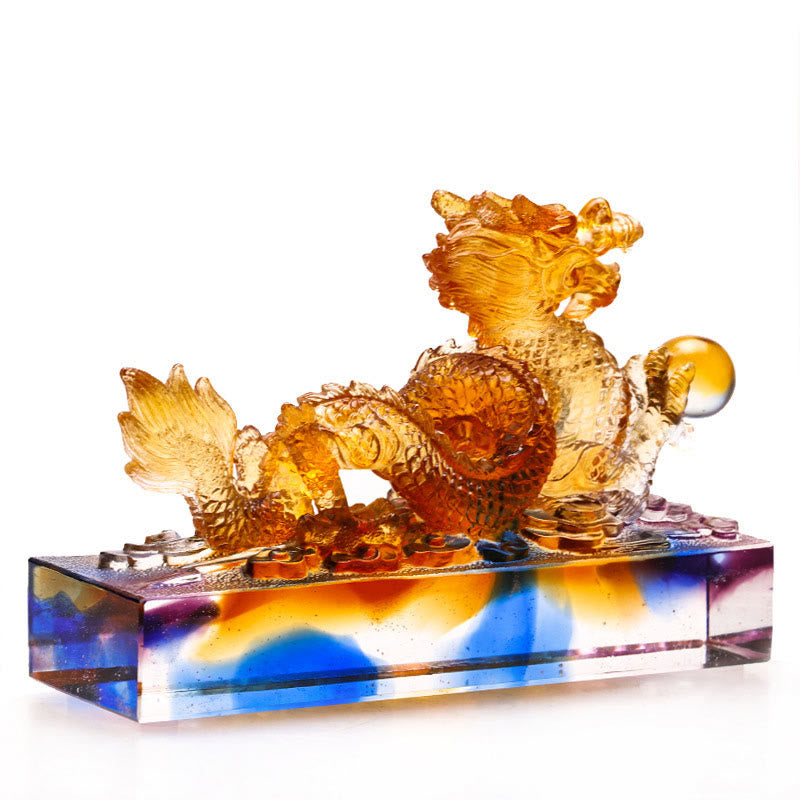 Handmade Multicolored Dragon Liuli Crystal Art Piece Protection Home Office Decoration - Image 6