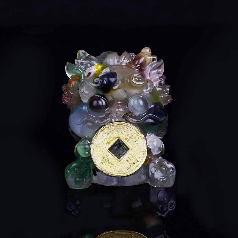 Handmade Cute PiXiu Gold Coin Crystal Fengshui Energy Wealth Fortune Home Decoration - Image 23