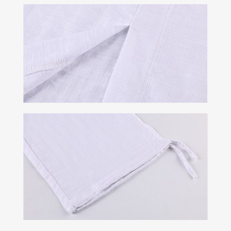 2Pcs Half Sleeve Shirt Top Pants Meditation Zen Tai Chi Linen Clothing Women's Set - Image 13