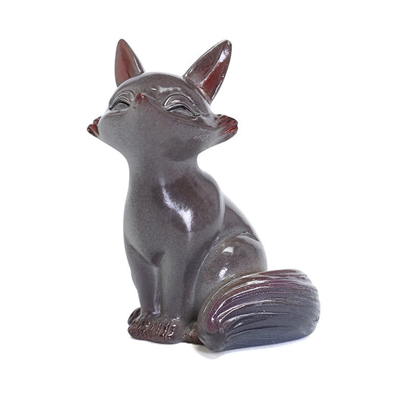 Color Changing Small Cute Fox Tea Pet Resin Home Figurine Decoration - Image 10