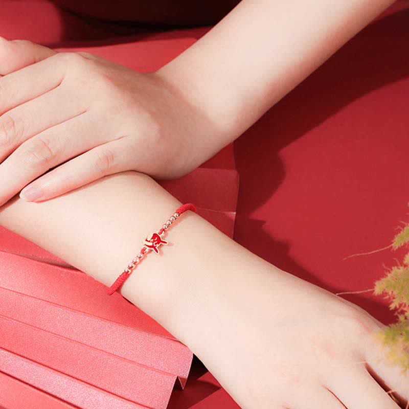 925 Sterling Silver Chinese Zodiac Luck Faith Discolor Red String Bracelet - Image 10