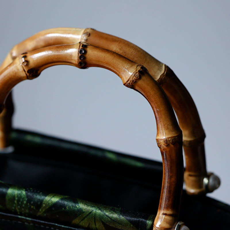 Bamboo Leaves Butterfly Koi Fish Bamboo Handles Handbag - Image 7
