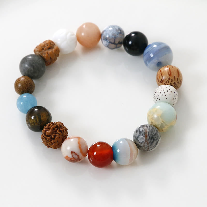 Natural Bodhi Seed Crystal Stone Agate Keep Away Evil Spirits Bracelet - Image 6