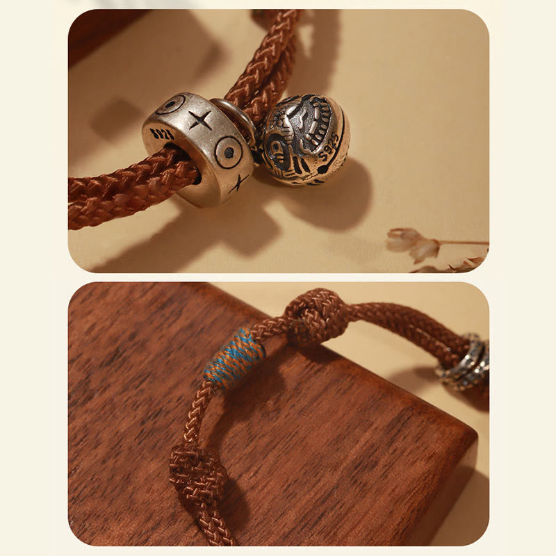 925 Sterling Silver Gold Swallowing Beast Koi Fish Wealth Handcrafted Braided Bracelet - Image 13