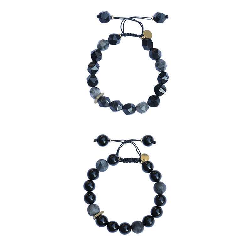 Black Obsidian Black Glitter Stone Purification Bracelet - Image 13