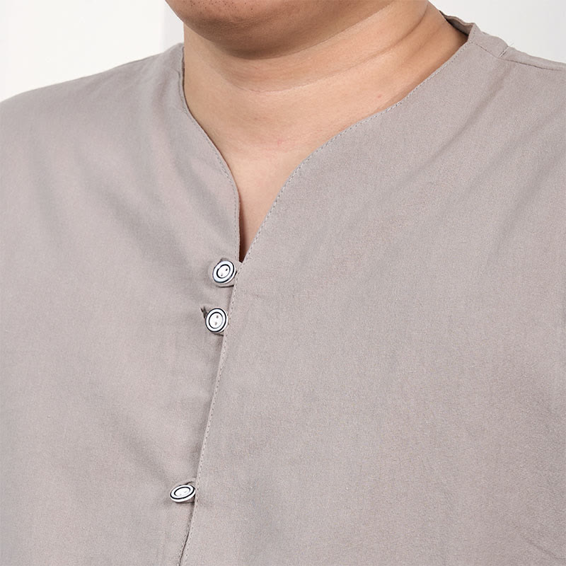 Men's Short Sleeve Button Down Cotton Linen Shirt - Image 18