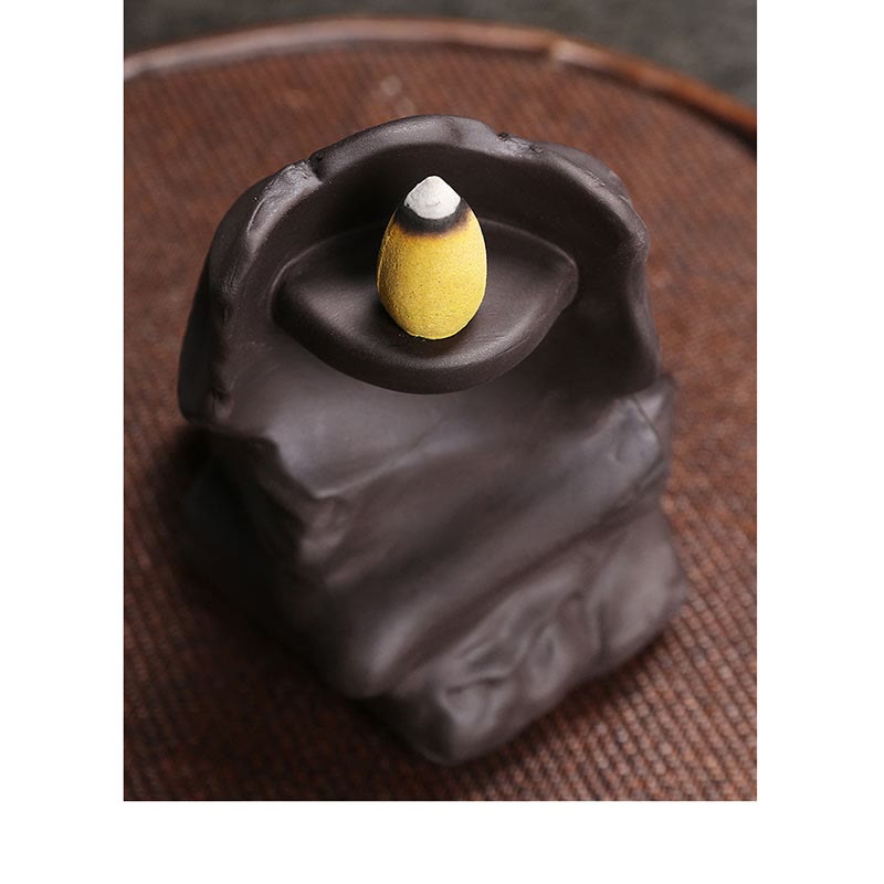 Halloween Skull Head Purple Clay Healing Incense Burner Decoration - Image 6