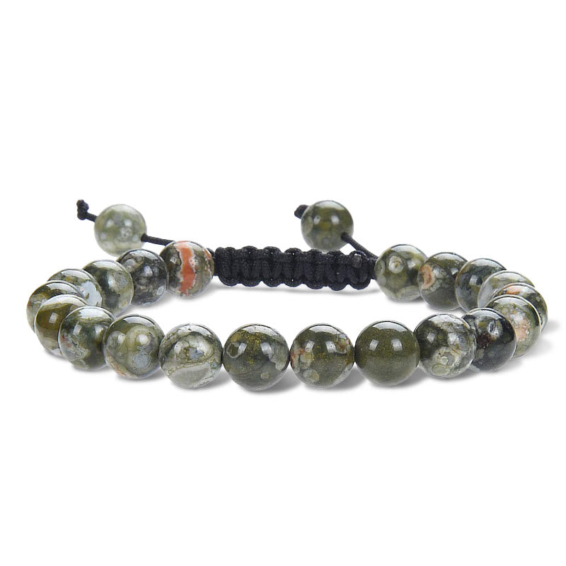 Natural Healing Power Gemstone Crystal Beads Unisex Adjustable Macrame Bracelet - Image 18
