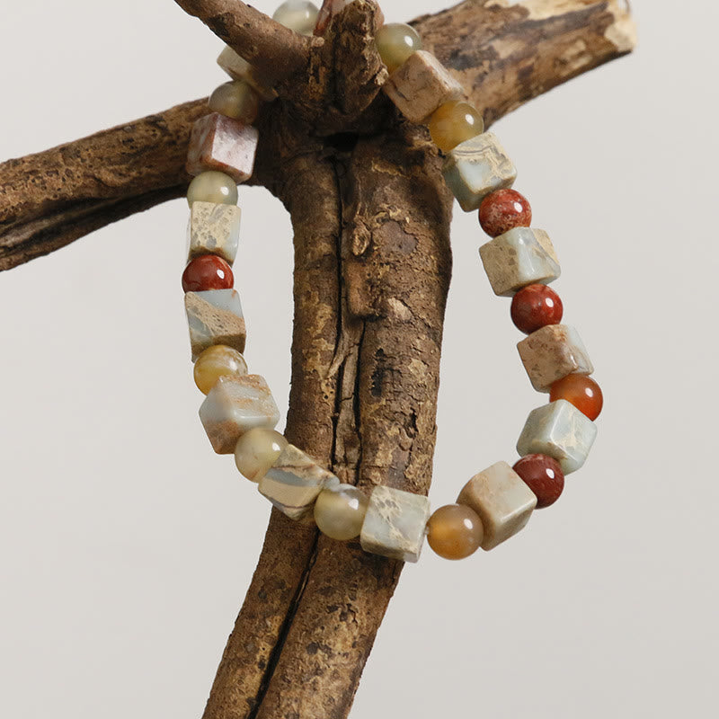 Natural Stone Sea Sediment Jasper Agate Protection Bracelet - Image 9