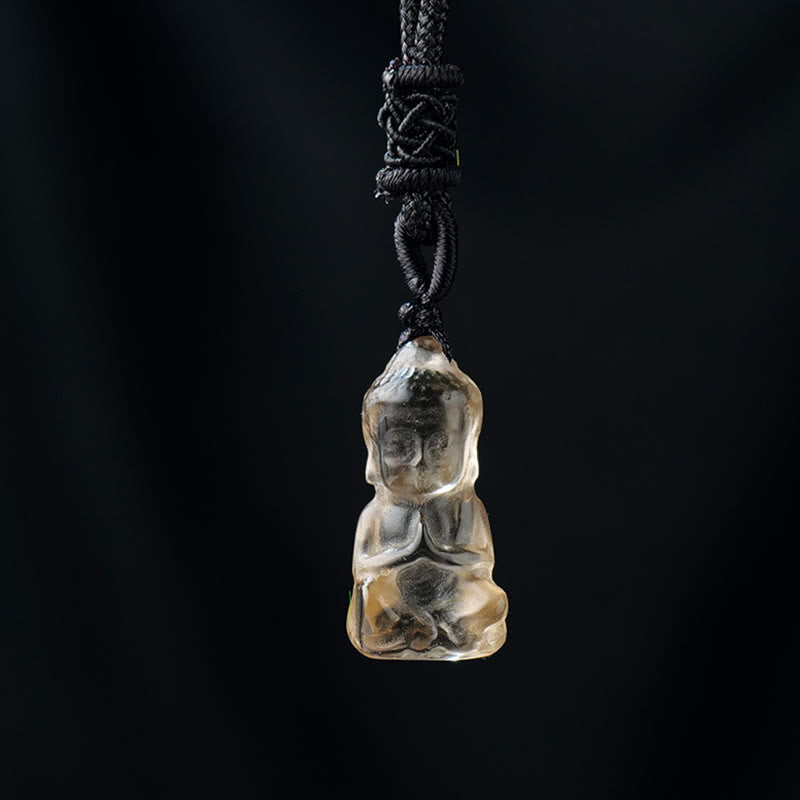 Various Crystal Amethyst Pink Crystal White Crystal Citrine Buddha Carved Spiritual Healing Necklace Pendant Decoration - Image 17