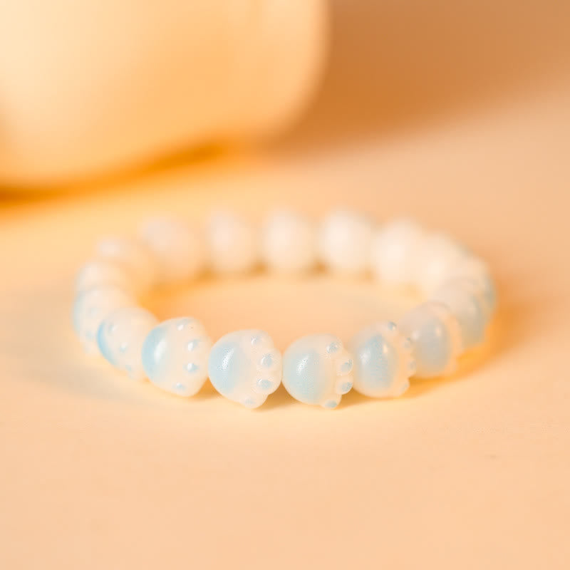 Natural Bodhi Seed Lovely Paw Lucky Cat Paw Peace Bracelet - Image 16