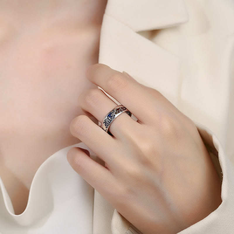 Koi Fish Auspicious Cloud Design Luck Wealth Ring - Image 4