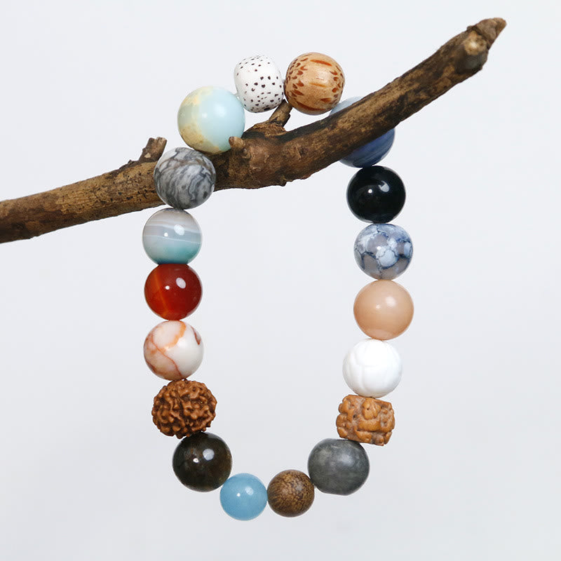 Natural Bodhi Seed Crystal Stone Agate Keep Away Evil Spirits Bracelet - Image 3