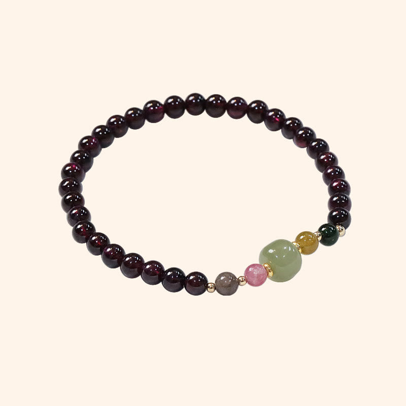 Natural Garnet Hetian Jade Tourmaline Bead Passion Bracelet - Image 7