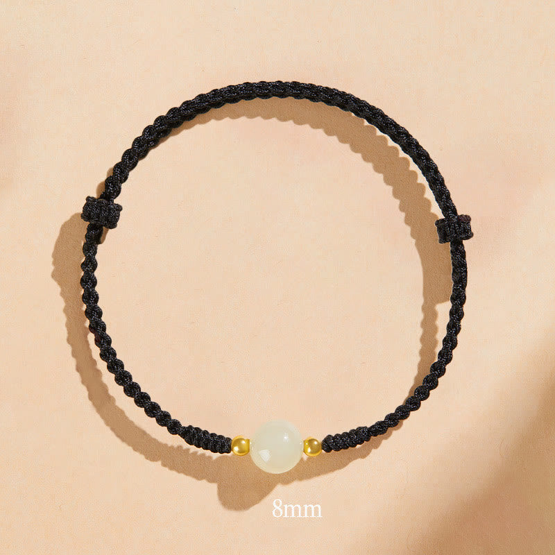 Handcrafted Round Jade Lucky Bead Prosperity Braided Bracelet - Image 21