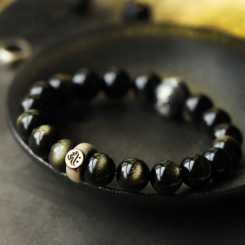 Chinese Zodiac Natal Buddha Obsidian Purification Bracelet - Image 9