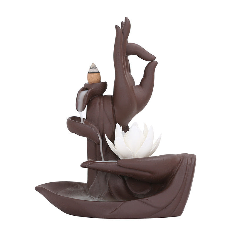 Tibetan Lotus Blessing Incense Burner Decoration - Image 8