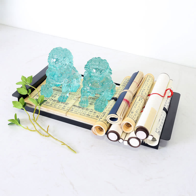 2Pcs Lion Statue Courage Strength Resin Home Office Decoration - Image 3
