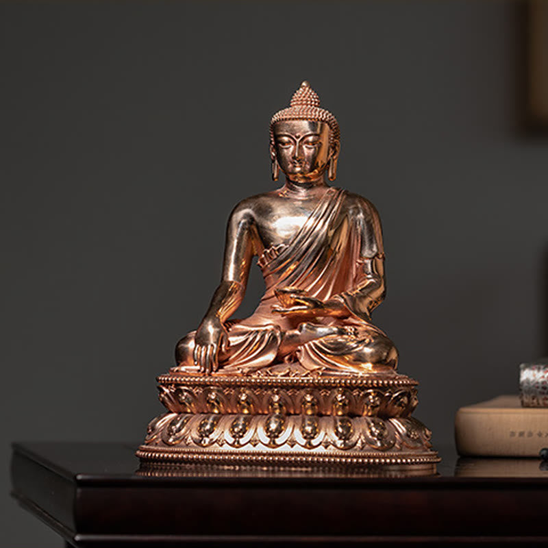 Gautama Shakyamuni Buddha Figurine Serenity Copper Statue Home Decoration - Image 6
