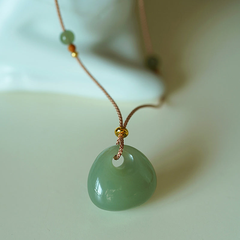Natural Jade Luck Prosperity Necklace Pendant (Random Color) - Image 3