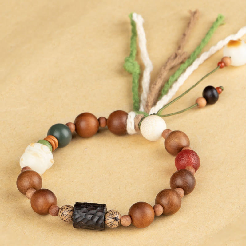 Lightning Strike Wood Bodhi Seed Cat Paw Claw Auspiciousness Protection Tassel Bracelet - Image 7
