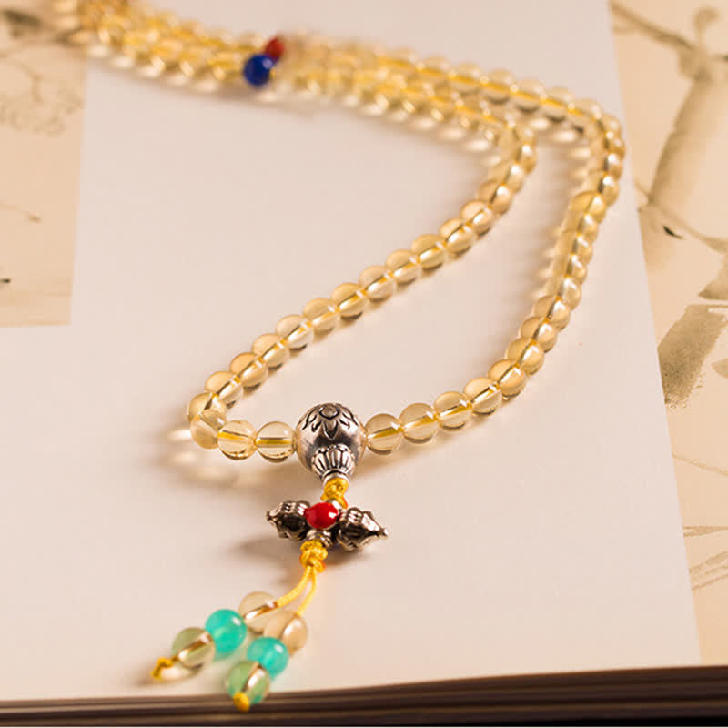 925 Sterling Silver 108 Mala Beads Natural Citrine Red Agate Amber Pleasure Charm Bracelet - Image 22