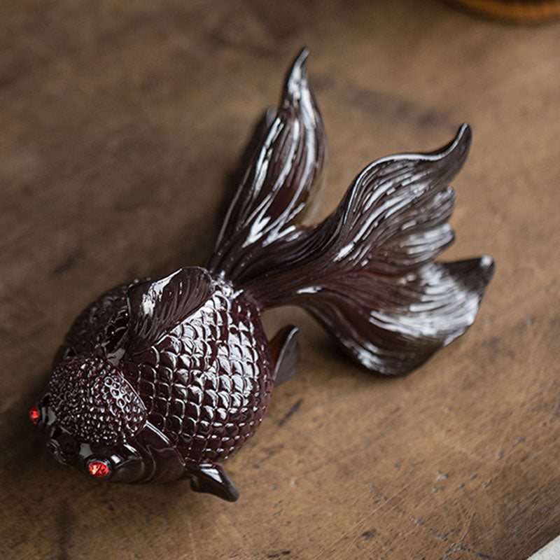 Color Changing Koi Fish Resin Tea Pet Wealth Home Figurine Decoration - Image 6