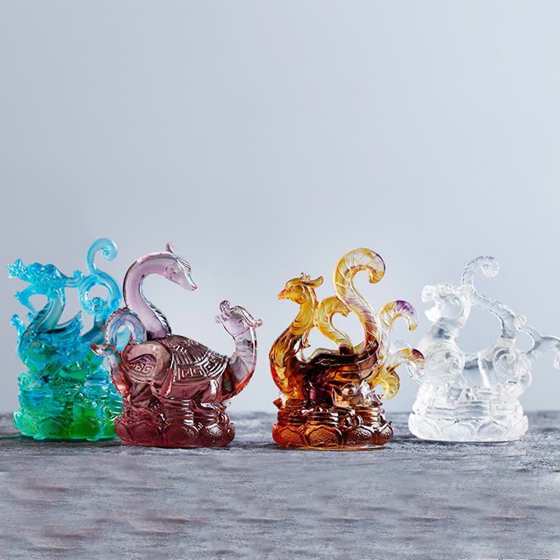 Feng Shui Four Symbols Azure Dragon Handmade Liuli Crystal Art Piece Home Office Decoration - Image 3