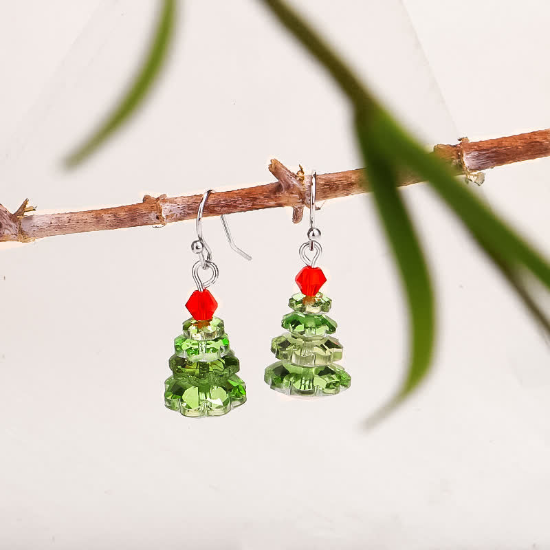 Various Crystals Christmas Tree Amethyst Peace Healing Drop Earrings - Image 4