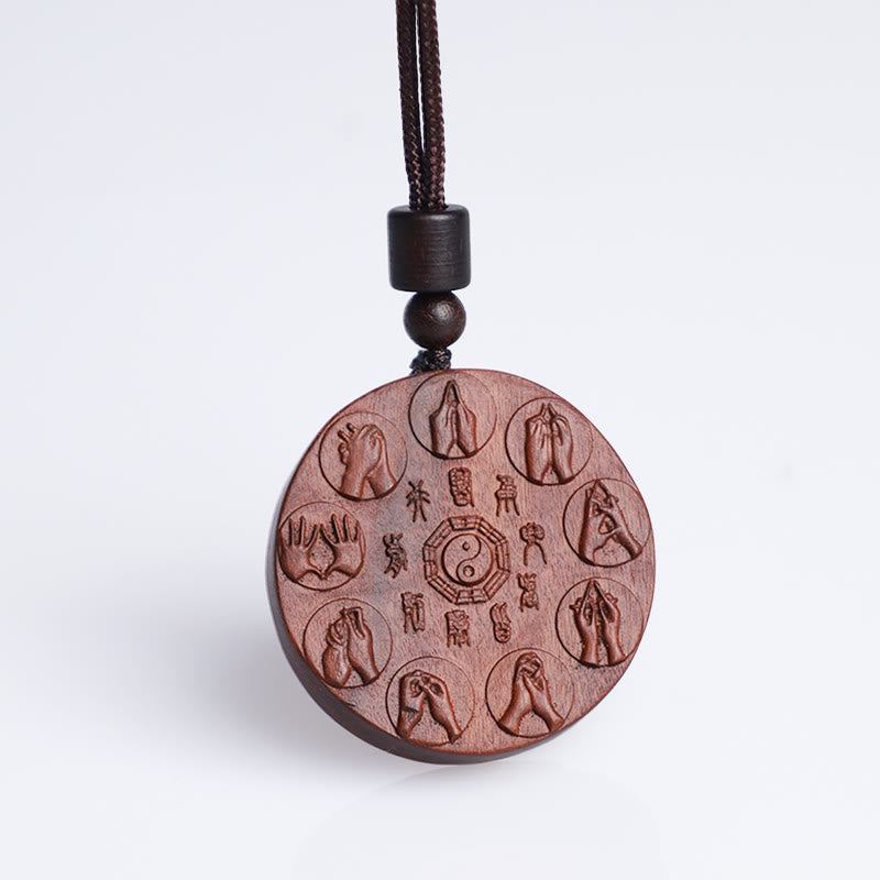 Lightning Struck Jujube Wood Yin Yang Bagua Mountain Ghosts Spend Money Protection Necklace Pendant - Image 11