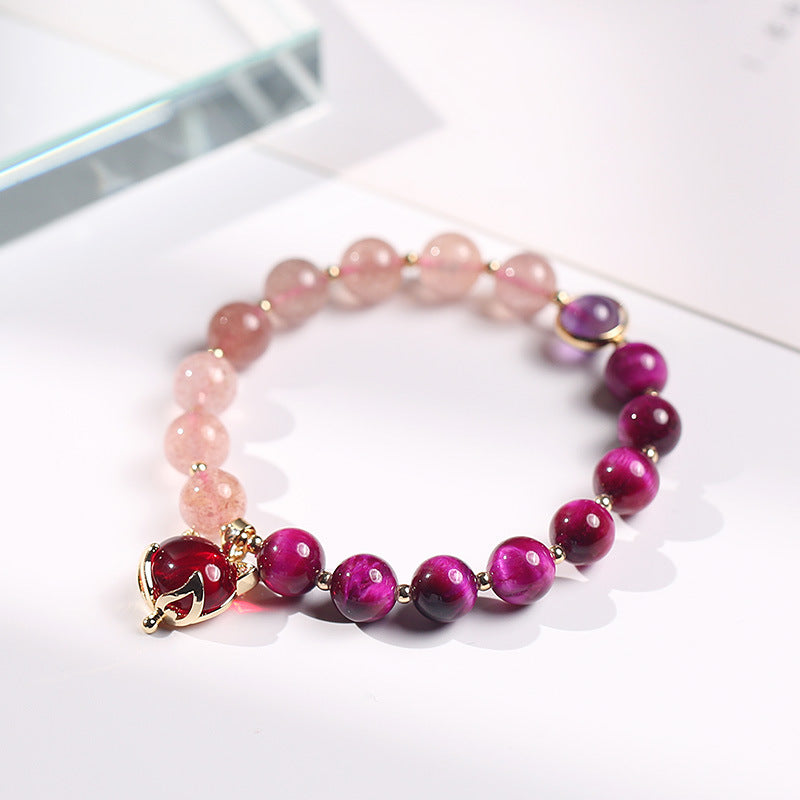Natural Strawberry Quartz Pixiu Love Bracelet