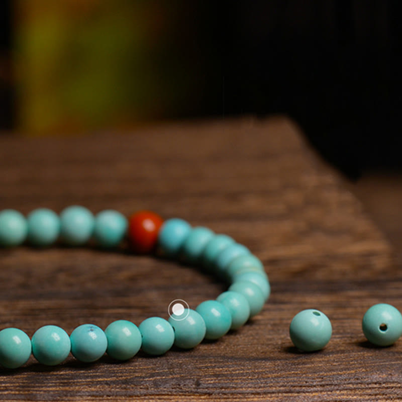Turquoise Red Agate Bead Protection Bracelet - Image 5