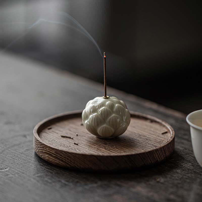 Mini Lotus Flower Meditation Ceramic Stick Small Incense Burner Decoration