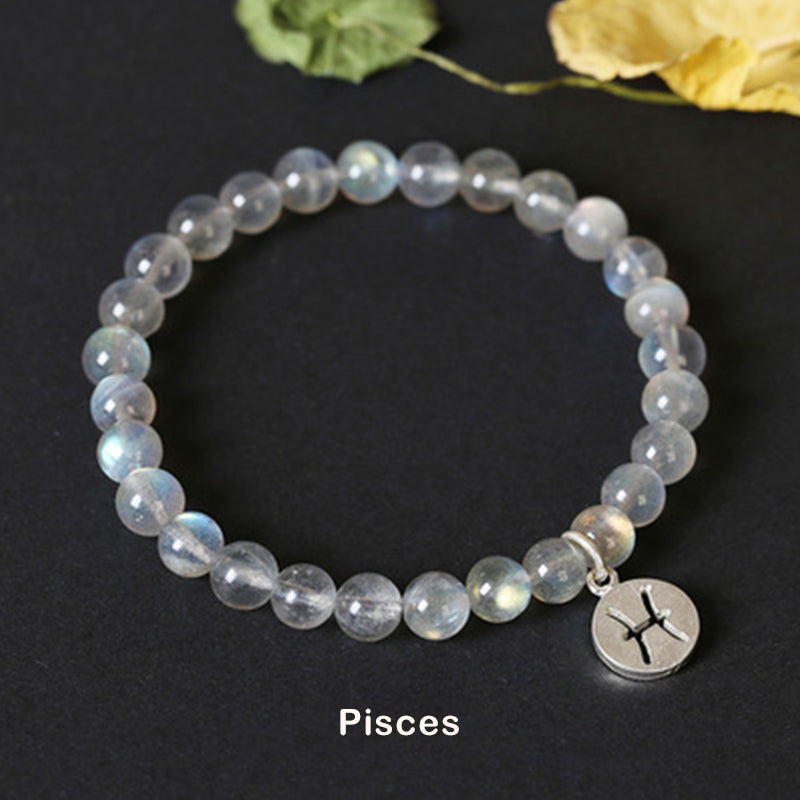 12 Constellations of the Zodiac Moonstone Charming Bracelet - Image 23