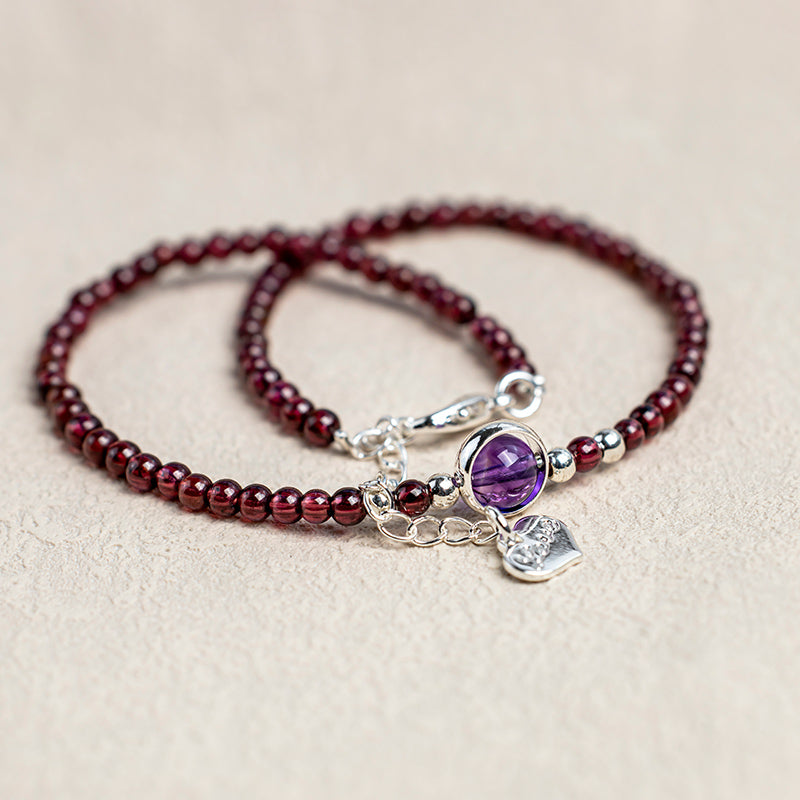 Garnet Amethyst Purification Calm Anklet - Image 6
