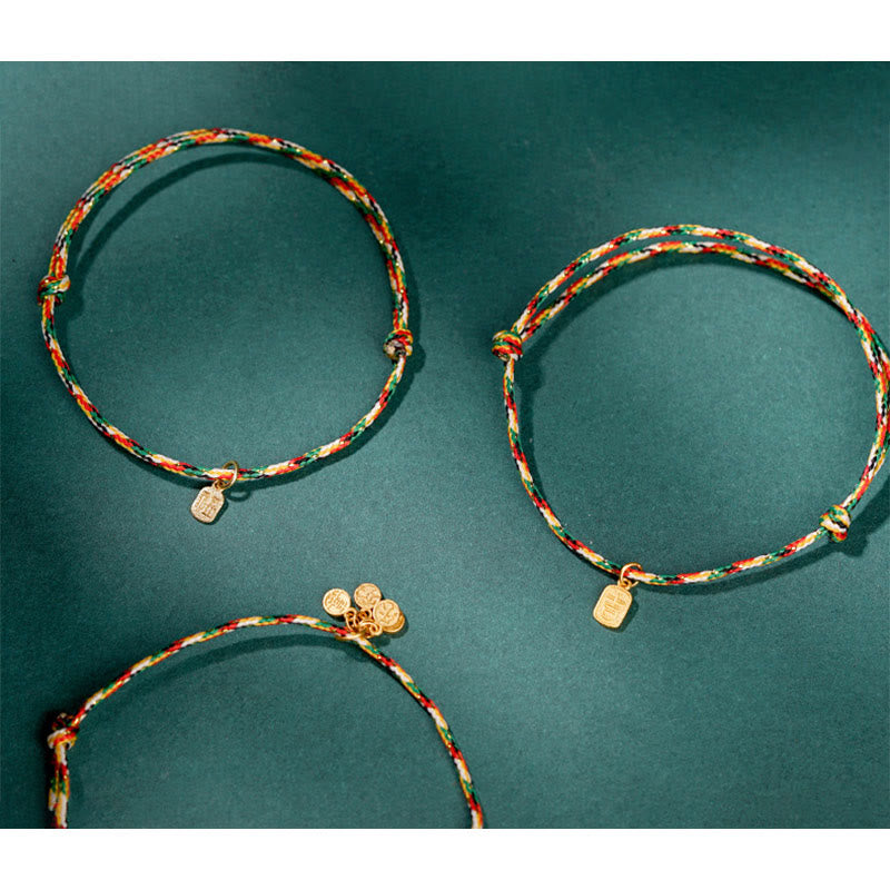 Auspicious Fu Character Peace And Joy Luck Handmade Multicolored Child Adult Bracelet - Image 15