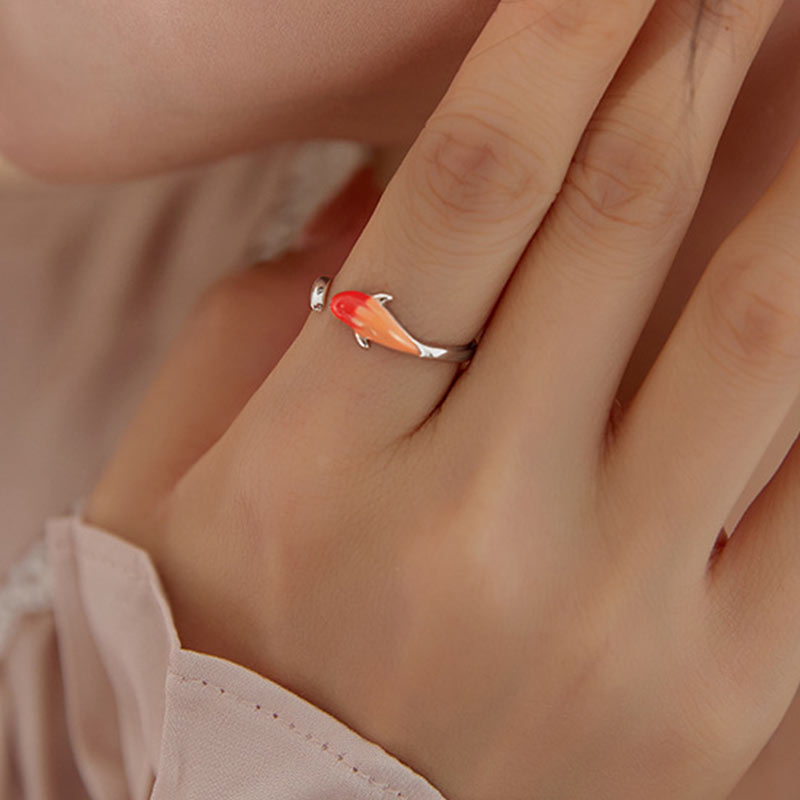 Koi Fish Copper Balance Luck Adjustable Ring - Image 3