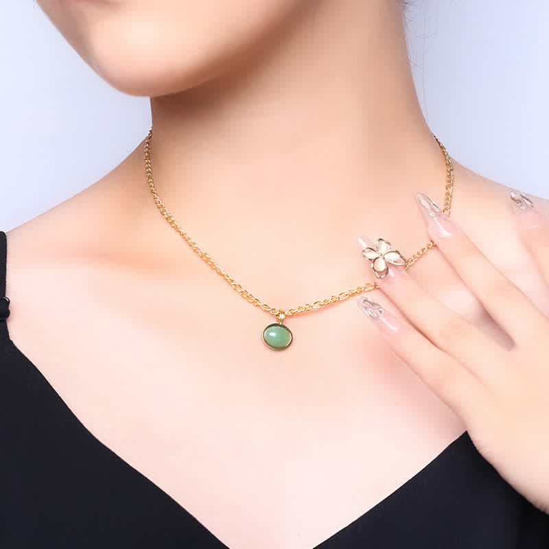 Oval Turquoise Strength Titanium Steel Necklace Pendant - Image 2