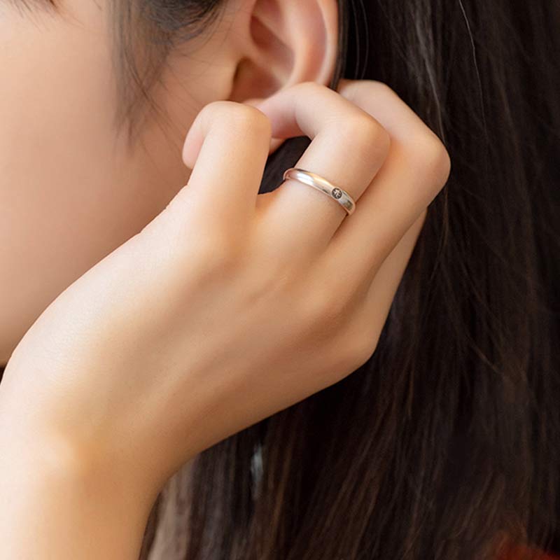 925 Sterling Silver Chinese Zodiac Natal Buddha Blessing Couple Ring - Image 4