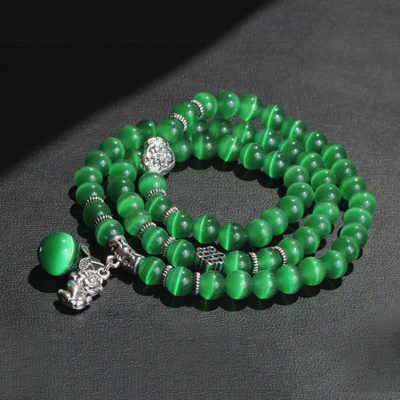 Cat Eye PiXiu Support Triple Wrap Bracelet - Image 12