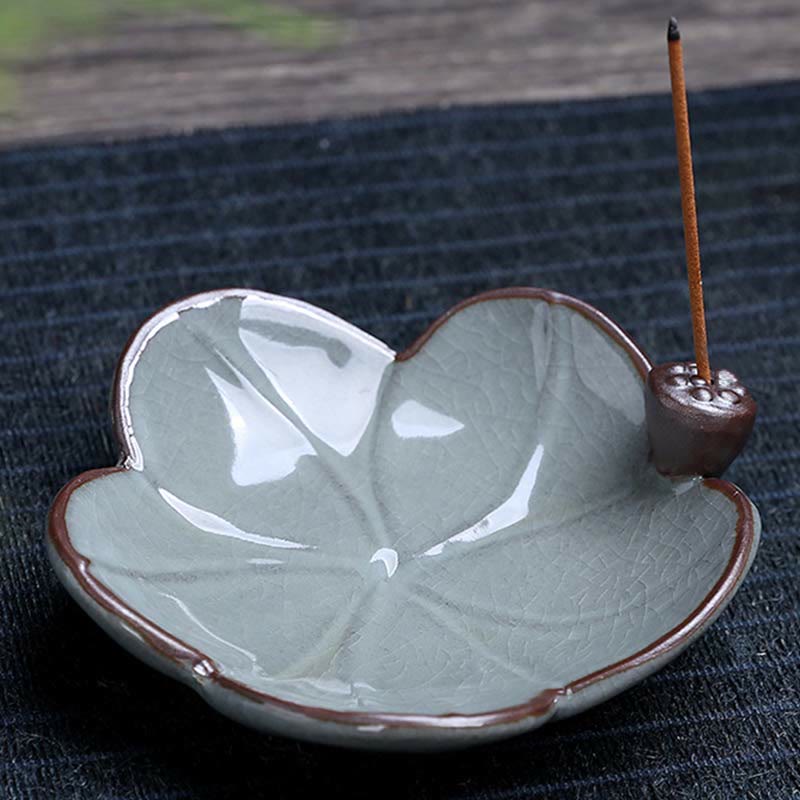 Lotus Plum Blossom Square Ceramic Spiritual Backflow Incense Burner - Image 12