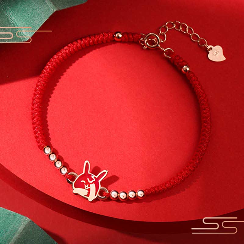 925 Sterling Silver Chinese Zodiac Luck Faith Discolor Red String Bracelet - Image 12