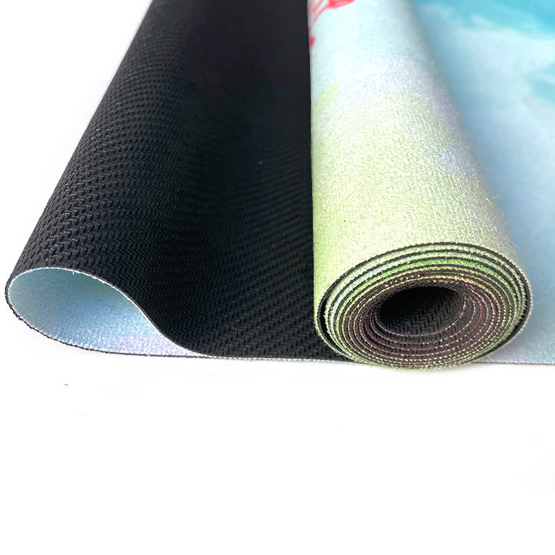 Tibetan Mandala Elephant Lotus Koi Fish Mindful Natural Rubber Yoga Mat Decoration - Image 19